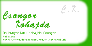 csongor kohajda business card